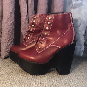 Red Jeffery Campbell Wedge Size 8